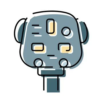 Robot head with artificial intelligence features illustration 스톡 일러스트