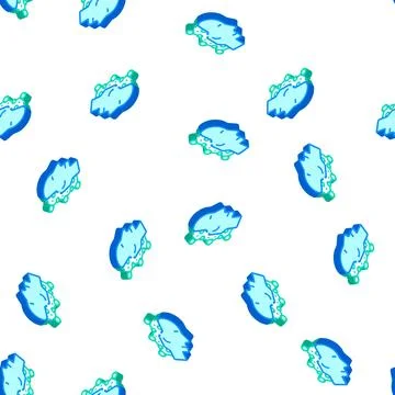 Robot head artificial intelligence isometric icon seamless pattern Illustrazione stock