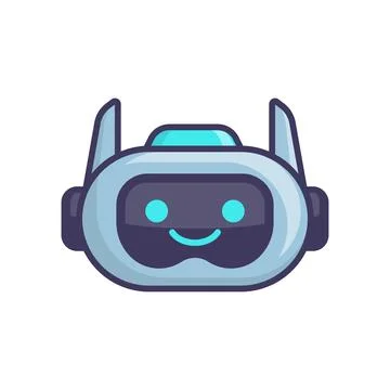 Robot Head Avatar Vector Design. Cartoon Robot Head Icon Stock Illustration