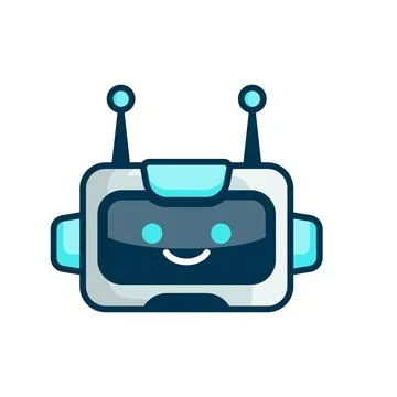 Robot Head Avatar Vector Design. Cartoon Robot Head Icon Stock Illustration