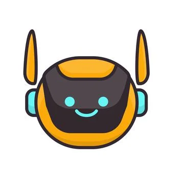 Robot Head Avatar Vector Design. Cartoon Robot Head Icon Stock Illustration