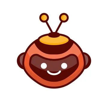 Robot Head Avatar Vector Design. Cartoon Robot Head Icon Stock Illustration