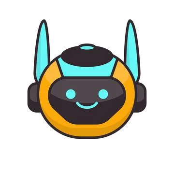 Robot Head Avatar Vector Design. Cartoon Robot Head Icon Illustrazione stock