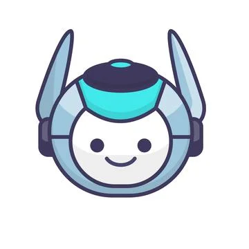 Robot Head Avatar Vector Design. Cartoon Robot Head Icon Stock Illustration