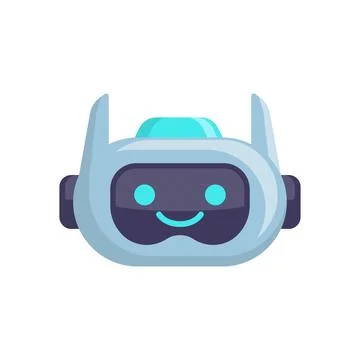 Robot Head Avatar Vector Design. Cartoon Robot Head Icon Stock Illustration