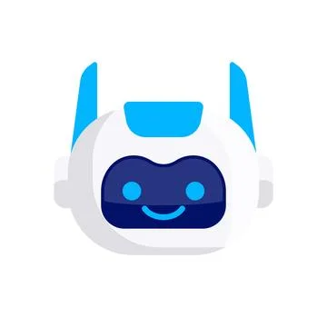 Robot Head Avatar Vector Design. Cartoon Robot Head Icon Stock Illustration