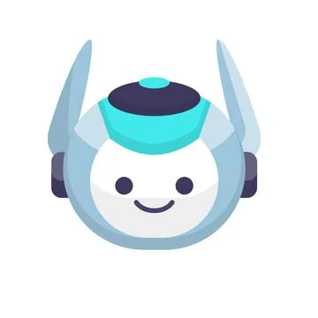 Robot Head Avatar Vector Design. Cartoon Robot Head Icon Stock Illustration