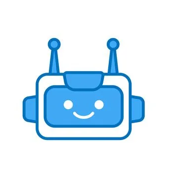 Robot Head Avatar Vector Design. Cartoon Robot Head Icon Stock Illustration