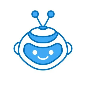 Robot Head Avatar Vector Design. Cartoon Robot Head Icon Stock Illustration