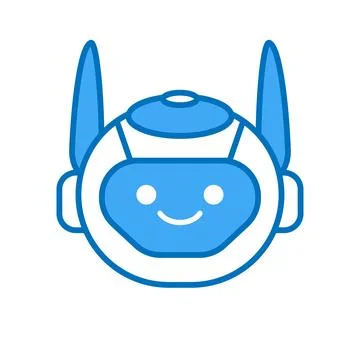 Robot Head Avatar Vector Design. Cartoon Robot Head Icon Stock Illustration