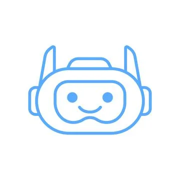 Robot Head Avatar Vector Design. Cartoon Robot Head Icon Stock Illustration