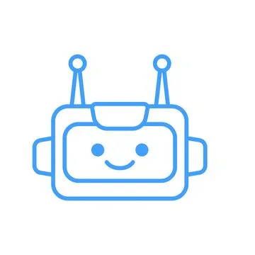 Robot Head Avatar Vector Design. Cartoon Robot Head Icon Stock Illustration