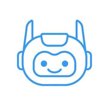 Robot Head Avatar Vector Design. Cartoon Robot Head Icon Stock Illustration