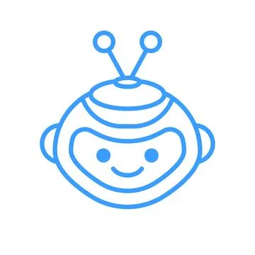 Robot Head Avatar Vector Design. Cartoon Robot Head Icon Stock Illustration