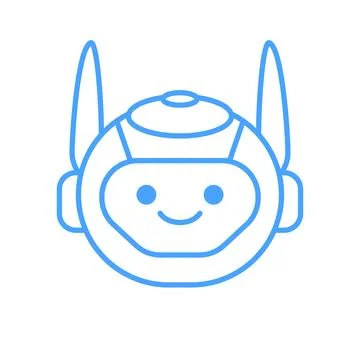Robot Head Avatar Vector Design. Cartoon Robot Head Icon Illustrazione stock