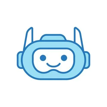 Robot Head Avatar Vector Design. Cartoon Robot Head Icon Illustrazione stock