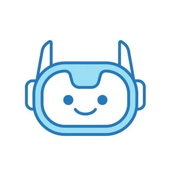 Robot Head Avatar Vector Design. Cartoon Robot Head Icon Stock Illustration