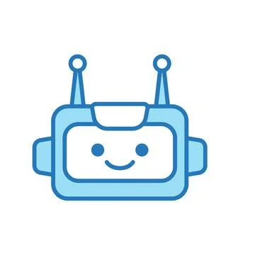 Robot Head Avatar Vector Design. Cartoon Robot Head Icon Stock Illustration