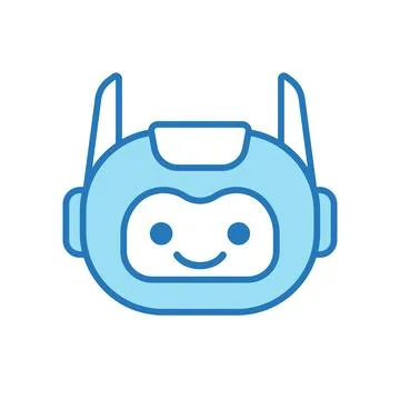 Robot Head Avatar Vector Design. Cartoon Robot Head Icon Stock Illustration