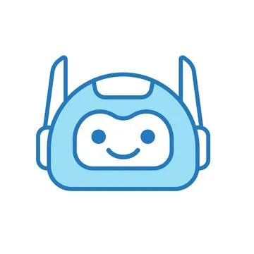 Robot Head Avatar Vector Design. Cartoon Robot Head Icon Stock Illustration