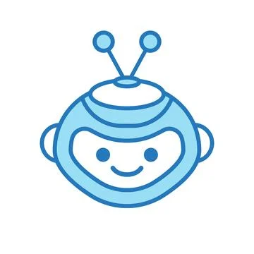 Robot Head Avatar Vector Design. Cartoon Robot Head Icon Stock Illustration