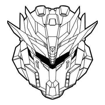 Robot head defender mech Иллюстрация