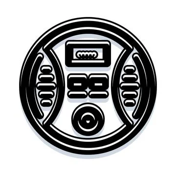Robot head design with circular electronic elements Stock Illustration