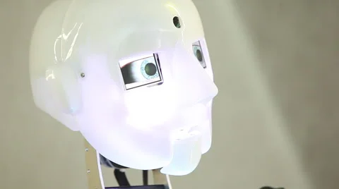Robot head face, artificial intelligence Video stock 48835345