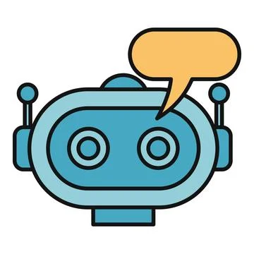 Robot head generating chatbot artificial intelligence response イラスト素材