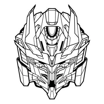 Robot head heavy mech Иллюстрация