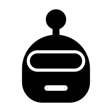 Robot Head Icon  AI Bot Face Minimal Flat Solid Design イラスト素材