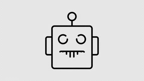 Robot Head Icon Animation Drawing Reveal Effect 4K Transparent Background 스톡 동영상 325825474