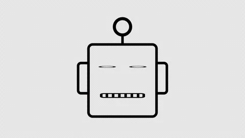 Robot Head Icon Animation Seamless Loop 4K Transparent Background Stock Footage 325825322