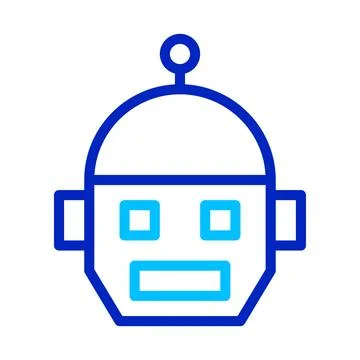 Robot head icon. Concept of artificial intelligence, technology, and automa.. Ilustración de archivo