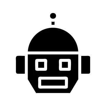 Robot head icon. Concept of artificial intelligence, technology, and future. Stock Illustration