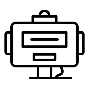 Robot head icon outline vector. Cute bot Stock Illustration