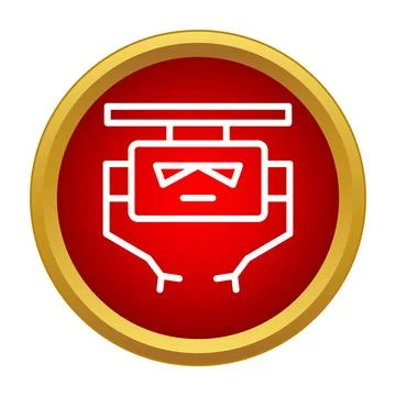 Robot head icon representing artificial intelligence concept Stock Illustration