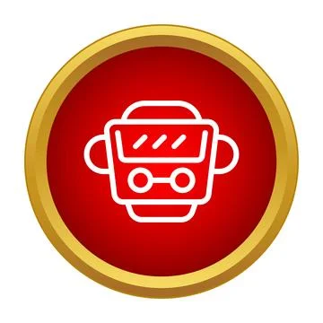 Robot head icon representing artificial intelligence and technology Stock Illustration