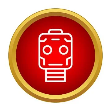 Robot head icon representing future technology and automation Stock Illustration