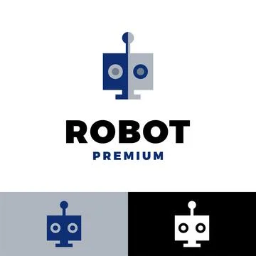 Robot head icon vector logo template illustration design Stock Illustration