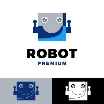 Robot head icon vector logo template illustration design Stock Illustration