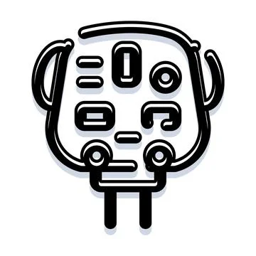 Robot head with internal circuit board concept Stock Illustration