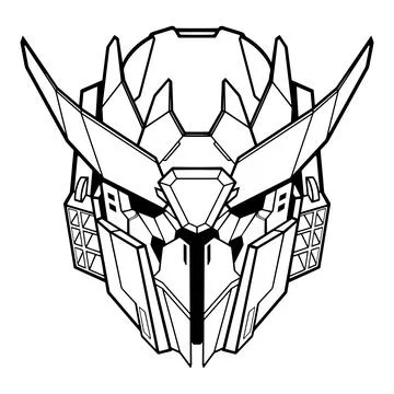 Robot head light mech Иллюстрация