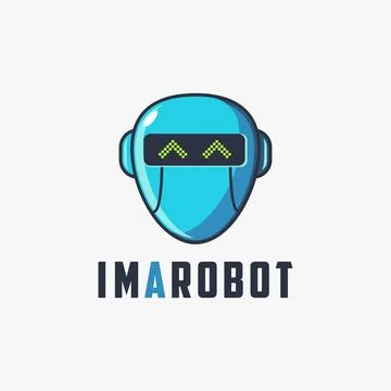 Robot head logo icon vector template on white background Stock Illustration