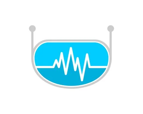 Robot head with medical pulse inside Stock Illustration