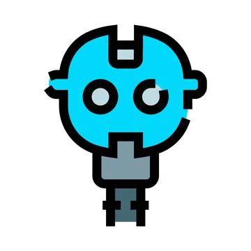 Robot head plug icon symbolizing artificial intelligence Illustrazione stock