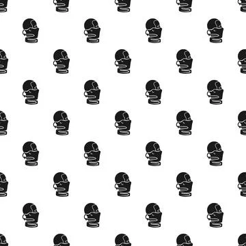 Robot head profile seamless repeating pattern Stock Illustration