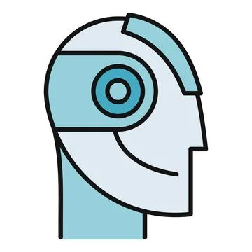 Robot head representing artificial intelligence and technology Stock-Illustration