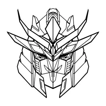 Robot head samurai mech Иллюстрация