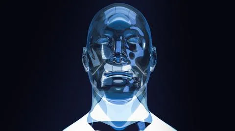 The robot head for sci and technology or machine learning content 3d renderin イラスト素材